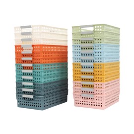 Turn In Trays Classroom,24 Pack Classroom Baskets For Classroom,Plastic Storage Baskets With Handles,Modern Colorful Organizer Baskets,Classroom Storage Bin Book Baskets For Pencils Storage