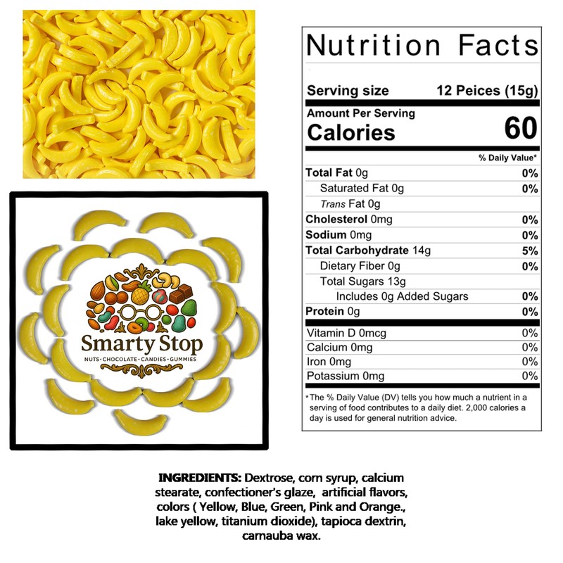 Smarty Stop Banana Heads Hard Candy (1 Pound (Pack of