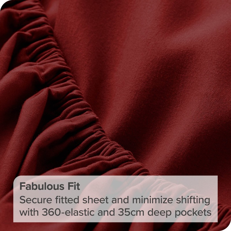 Bare Home Fitted Bottom Sheet Double - Premium 1800 Ultra-Soft
