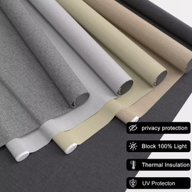 MYshade Custom No Drill No Tools Cordless Roller Shades,Waterproof Window Blinds for Home, Bedroom, and Living Room,Blackout Privacy Control with Easy Installation（Gray）