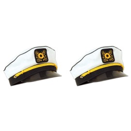 Beistle Yacht Captain’s Caps, 2 Pieces – One Size Fits Most, Halloween Costume Dress Up, Boat Captain’s Hat, Boat Accessories, Novelty Hat, Costume Hat, Nautical Themed Party Supplies