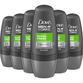 Dove Men+Care Extra Fresh Roll-On Deodorant, 6 Pack, Travel Size TSA Approved, 48-Hour Antiperspirant for Men, Long-Lasting Sweat & Odor Protection, Fresh Scent, 1.69 Oz. Each