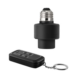 DEWENWILS Remote Control Light Socket with Dimmer, Wireless Light Switch, Wireless Light Bulbs Socket Switch, E26 E27 Base, 100FT Range, No Wiring, for Closet, Garage, Basement, FCC&ETL Listed, Black