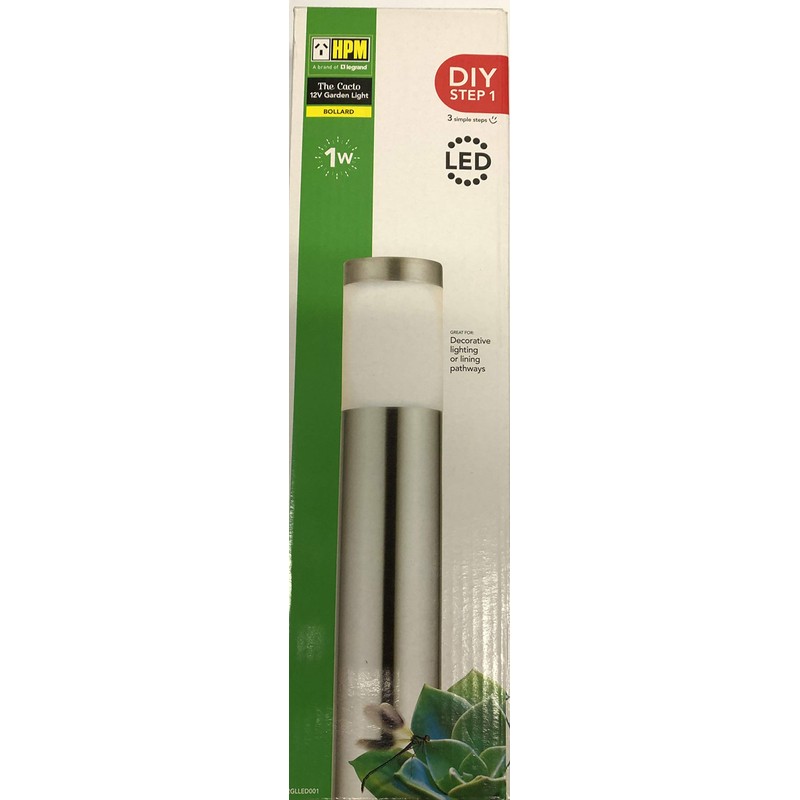 HPM Cacto 12V 1W LED Stainless Steel Bollard Garden Light
