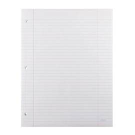 Hilroy Recycled Refill Paper, 8-3/8 X 10-7/8 Inches, 3-Hole Punched, College Ruled, White, 150-count (05470)