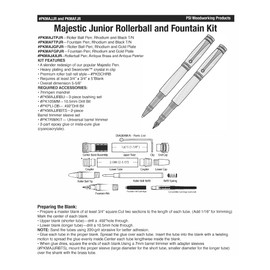 Penn State Industries PKMAFGPJR Majestic Junior Fountain Pen Kit Woodturning Project (Chrome & Gold)