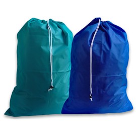 Extra Large Heavy Duty Laundry Bags, Teal and Royal Blue, (2 Pack)