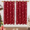 FRAMICS Christmas Curtains for Living Room, Gold Snowflake Foil Print