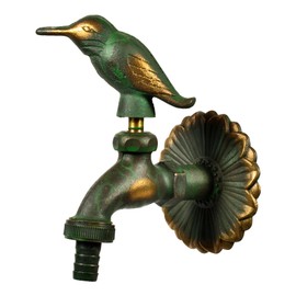 VARIOSAN Nostalgia Bird 11220 Outlet Valve 1/2 Inch Patinated Brass Long Distance from Wall Solid Wall Rosette