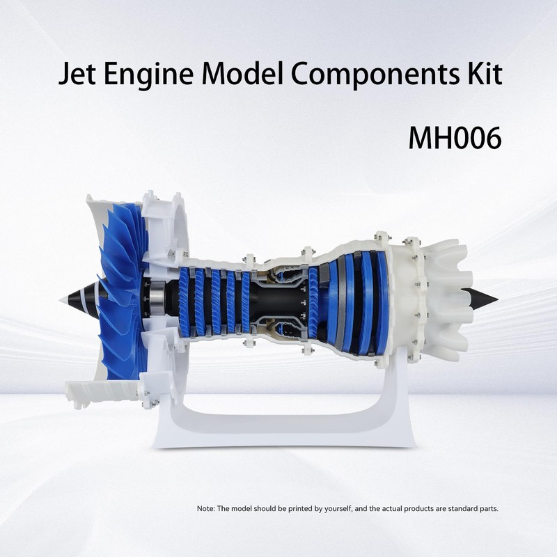 BambooSegD Jet Engine Model Components Kit 006 for Bambu Lab