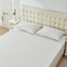 JWQEHUY Grounding Sheet,Organic Cotton with Silver Fiber,Silver Fiited Sheet with 4.5m Grounding Cord (White, Queen)