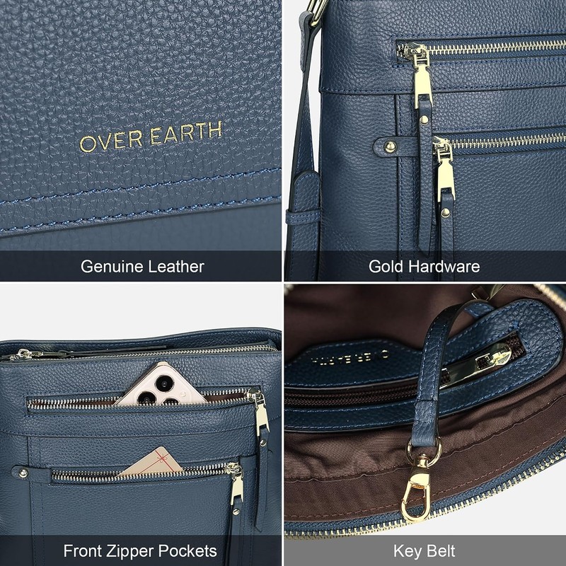 Over Earth - Bolsos cruzados para mujer, bolsos de piel