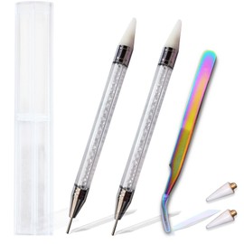 DiaWiew Wax Pen Rhinestone Picker Tool - Gem Applicator with Rhinestones - Wax Tip for Easy Application - Rhinestone Pen Tool - Manicure Nail Art DIY Decoration Tool
