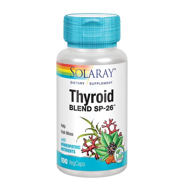 SOLARAY Thyroid Blend SP-26 | Herbal Blend w/Cell Salt Nutrients to Help Support Healthy Thyroid Function | Non-GMO, Vegan | 100 Serv | 100 VegCaps