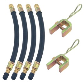 GIVIHGETI Pack of 4 Valve Extensions 200 mm with Caps, Tyre Valve Extension, Rubber Extension for Tyre Valve Adapter, Flexible Extension, Universal for Car, Truck, Motorcycle, Bicycle