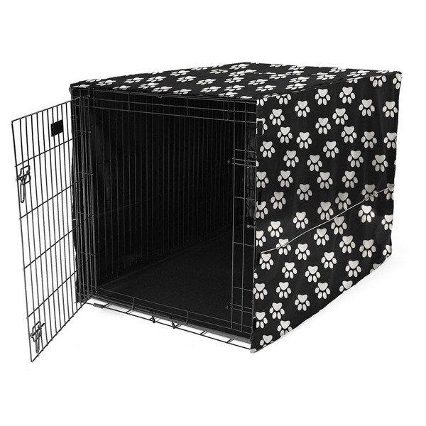 Morezi Dog Crate Cover for Wire Crates, Heavy Nylon Waterproof, Fits Most 48" inch Dog Crates, Easy to Put On, Take Off, and Adjust - Cover only - Black - XXLarge
