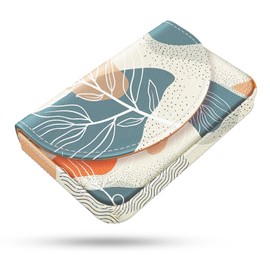 xiviers xiviers Business Card HolderPU Leather Business Card Case Color Printing Pattern Card Holder WalletPockets Magnetic Credit Card Holders for Men and WomenBohemian Leaf
