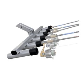 Extreme Max 3005.4275 Aluminum Pivoting Fishing Rod Holder for 2" Hitch Receivers - 6-Rod Capacity, Grey