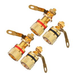TEHAUX 4PCS Gold Plated Speaker Banana Plugs Durable Loudspeaker Connector for Amplifiers Easy Install Speaker Box Accessories High Performance Copper Material for Reliable Random Color