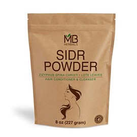 MB Herbals Sidr Powder 8 oz / 0.5 Pound (227 Gram) | WildCrafted | Seder Lote Leaves | Ziziphus Spina Christi | Natural Hair Conditioner & Cleanser | Sidr 99.5%, Neem 0.5%