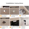 UtySty 3 Pack Drawer Lock File Cabinet Locks with Folding