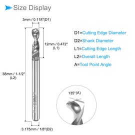 CoCud PCB Drill Bit Diameter 3mm 3.175mm Shank Solid Tungsten Carbide Precision Drilling for PCB CNC Engraving 8pcs