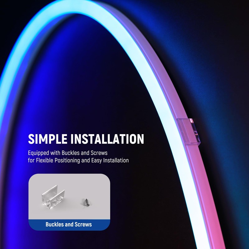 NEEWER 16.4ft/5m LED Strip Lights, Smart AI RGB Flexible Cuttable