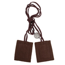 Needzo Brown St. Joseph Terror of Demons Scapular with Medals, Features Crucifix and St Benedict Medal, Devotional Catholic Gifts, 24.5 Inches