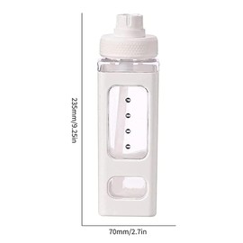 AIMALL Adjustable Kids Water Bottle with Straw, 700ml/24oz Leak-Proof Large Capacity Square Plastic Water Cup, Durable Anti-Drop High-Temperature Resistant, Includes Fun Stickers for Customization