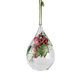 Northlight 6" Red Grape Cluster Teardrop Cloche Christmas Ornament