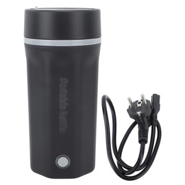 Portable Travel Electric Kettle 300W 500ml 304 Stainless Steel Automatic Mini Small Hot Water Boiler for Coffee Tea Milk Black EU Plug 220V 50HZ