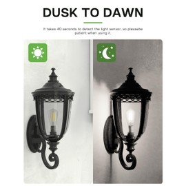 Eastiya Dusk to Dawn Light Bulbs, 6W Equivalent 60W, Cool White 5000K, E26 Base, Light Sensing, ST58 Vintage Style, 600LM, Outdoor Edison Bulbs, Automatic Light Bulbs for Porch Patio Garage, 4 Pack