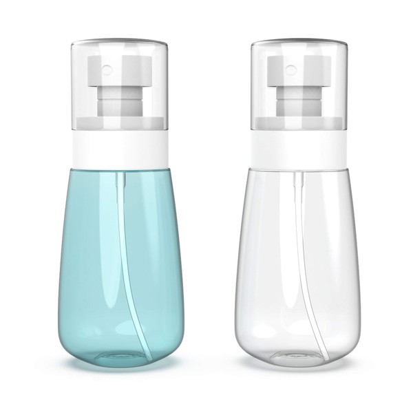 RELANOR Pack 2 Small Spray Bottle Travel Size 2oz/60ml - Fine Mist Mini Empty Spray Bottles - Leak Proof - for Toners, Face & Hair Mist