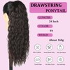 Samtress 24 Inch Drawstring Ponytail Hair Extensions Dark Brown Long