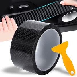 Nakk One Car Protector Film Door Edge Guard Bumper Protection Door Film Scratch Proof Scratch Protection Car Anti-Scratch Film Easy Installation (Black, Glossy(Carbon Pattern), Width 5cm x Length 5m