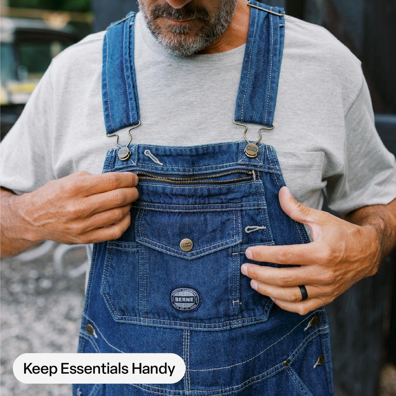 Berne Men's Heritage Unlined Washed Denim Bib Overall, 56W X