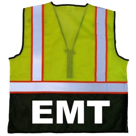 EMT Survivor Safety Vest, Type R Class 2, with Reflective Logo Front and Back. (as1, Alpha, xx_l, 3X_l, Regular, Regular, Yellow with White/Reflective Logo)…