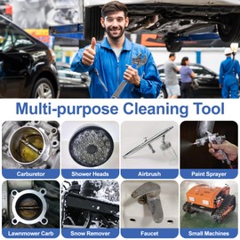 ECuoPix Carburetor Cleaning Kit and Torch Tip Cleaner Set, Airbrush Cleaning Kit, Carb and Welding Tip Cleaner, Carb Jet Cleaning Tool, Brushes, Needles, Throttle Wrench, Sharp Pick