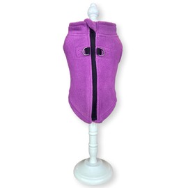 Cara Mia Dogwear Dog Fleece Zip Back Harness Vest Jumper Sweater Coat for SMALL BREED Dogs (Medium, Purple)