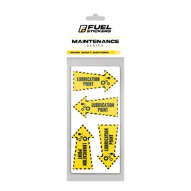 Lubrication Point Stickers (Multi-Directional Arrow) | Grease Point, Grease Here | MRO Labels | Machinery & Equipment - Heavy-Duty, Ultra Durable – USA Made (2x1 inch), 20 Pack