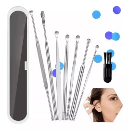 Universo en Linea Hisopo Acero Inoxidable 8pz Estuche Limpieza Oidos Cerumen F