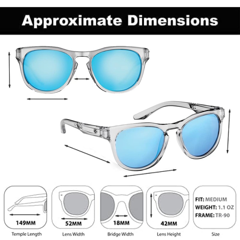 Flying Fisherman Breakers Classic Polarized Sunglasses, Gray-Blue/Blue, Medium