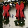JUSTPRO 32" 72 LED Lighted Red Sparkly Bow Christmas Decoration,Christmas