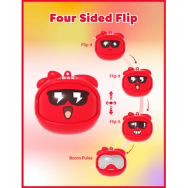 Booma Pulse - Mini Wireless Speaker for Kids, Stereo Sound, Call sync, Bluetooth 5.3, 3W Speaker, Interactive and Fun (Red)