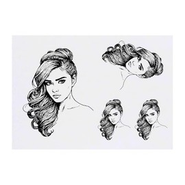 Azeeda 4 x 'Brautfrisur ' Temporäre Tattoos - Wasserfest, Hautfreundlich & Ungiftig · Transfers in Verschiedenen Größen (TO00075006)