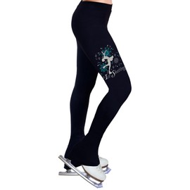 NY2 SPORTSWEAR Figure Skating Practice Pants with Rhinestones S100 - Adult Sizes- (Adult Extra Large) Black