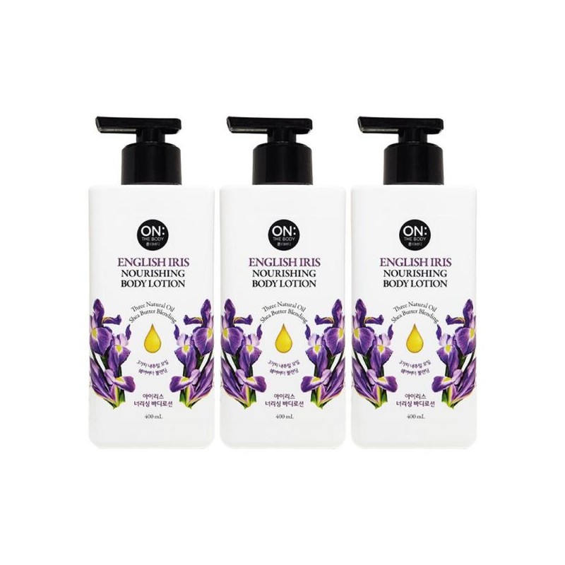 On The Body 온더바디 너리싱 바디로션 아이리스 400mL x 3개