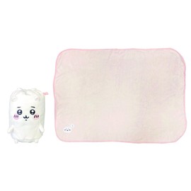 Marushin 0775038300 Mascot Blanket with Drawstring Chiikawa, Fluffy Chiikawa, Approx. H 27.6 x W 39.4 inches (70 x 100 cm), Cute, Fluffy, Stylish, Cold Protection