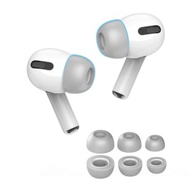 Lanwow Premium Memory Foam Tips for AirPods Pro. No Silicone Eartips Pain. Anti-Slip Eartips. Fit in The Charging Case, 3 Pairs (S/M/L, Grey)