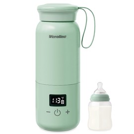 Veroline Portable Bottle Warmer for Travel, Baby Bottle Warmer with Adjustable Temp & Keep Warm for Formula, Breastmilk, Super Fast Charging & Rechargeable Milk Warmer, Cordless Water Warmer